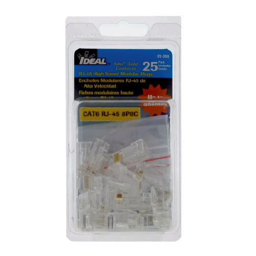 Ideal 25pk Cat6 1 Pc Mod Plug