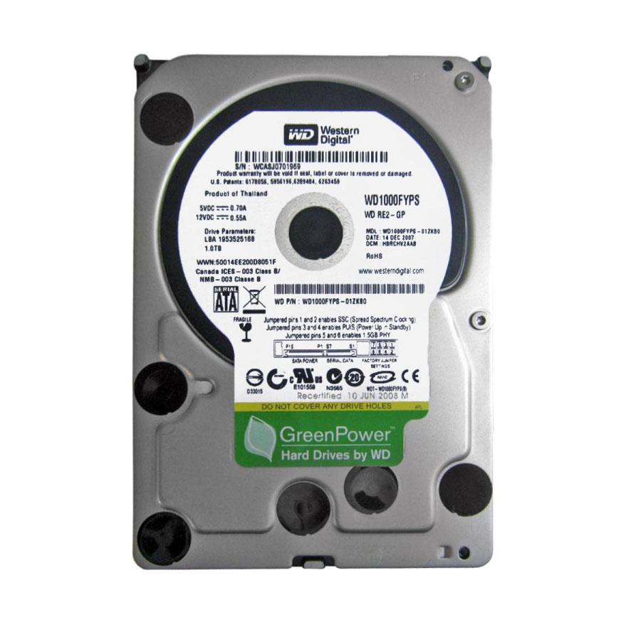 1 TB WD Green SATA 3 7200 16MB